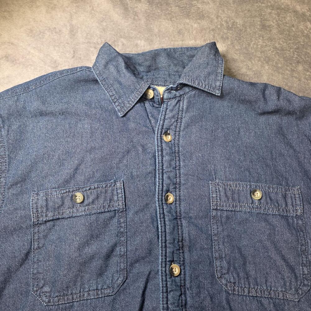 Vintage Wrangler Jacket Mens Medium Blue Denim Sherpa Lined Workwear Parka